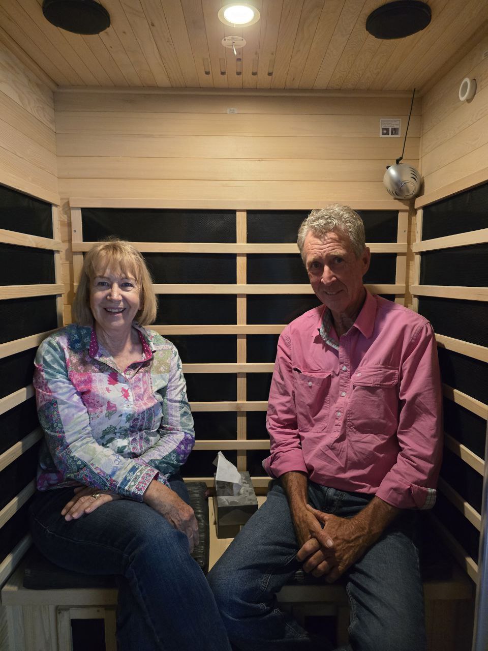 Client in salt room